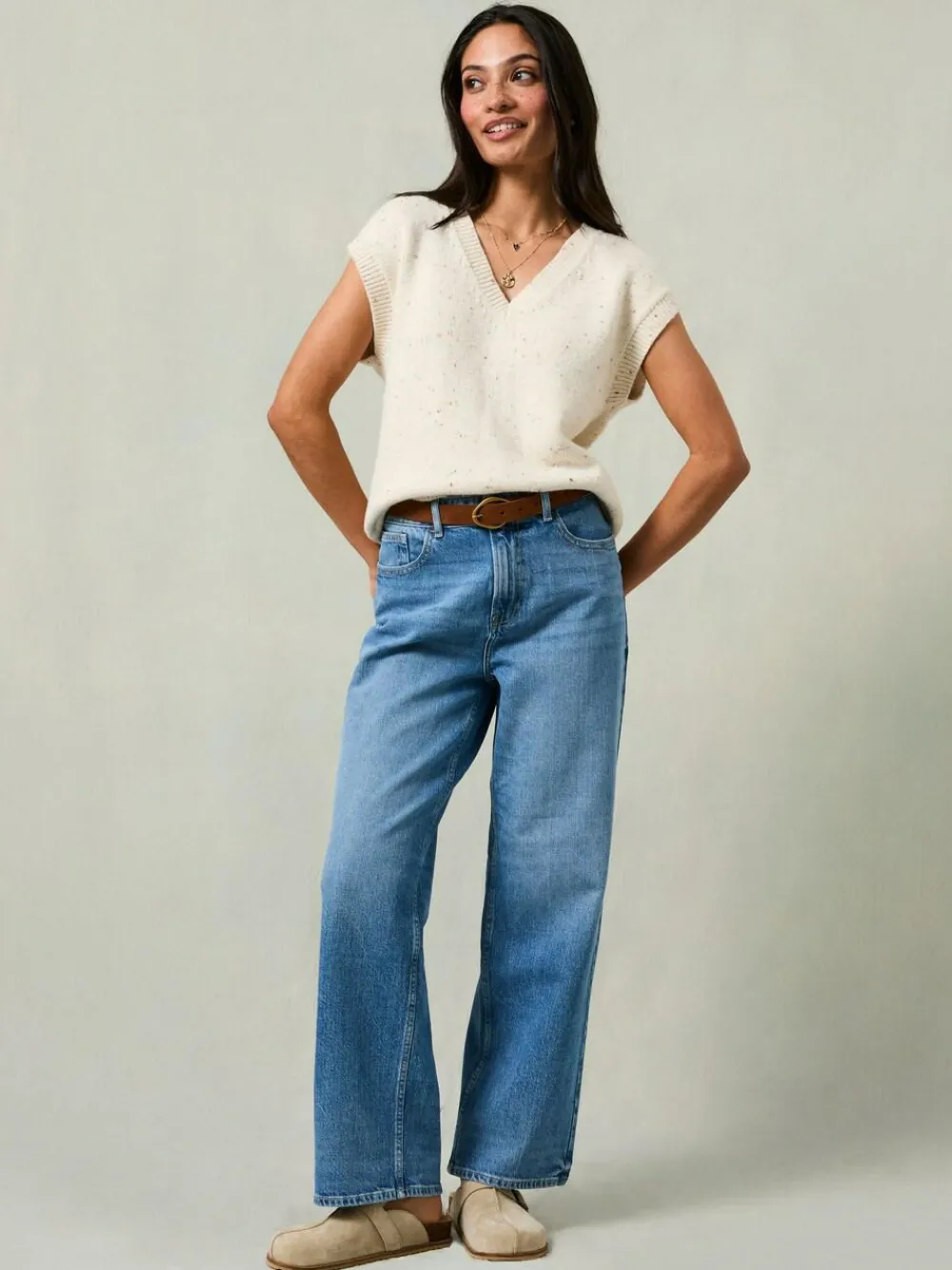 Outlet Fat Face FatFace Filby Light Wash Relaxed Straight Jeans