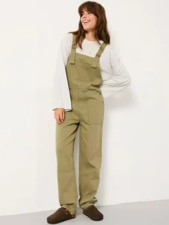 Fat Face FatFace Freja Khaki Green Dungarees^Women Jumpsuits & Playsuits