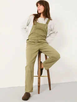 Fat Face FatFace Freja Khaki Green Dungarees^Women Jumpsuits & Playsuits