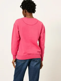 Hot Fat Face FatFace Georgia Crew Sweatshirt Fushsia Pink