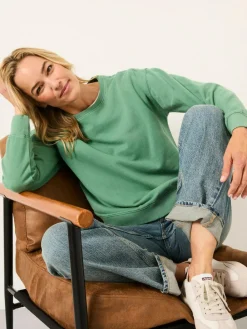 Sale Fat Face FatFace Georgia Crew Sweatshirt Jade Green