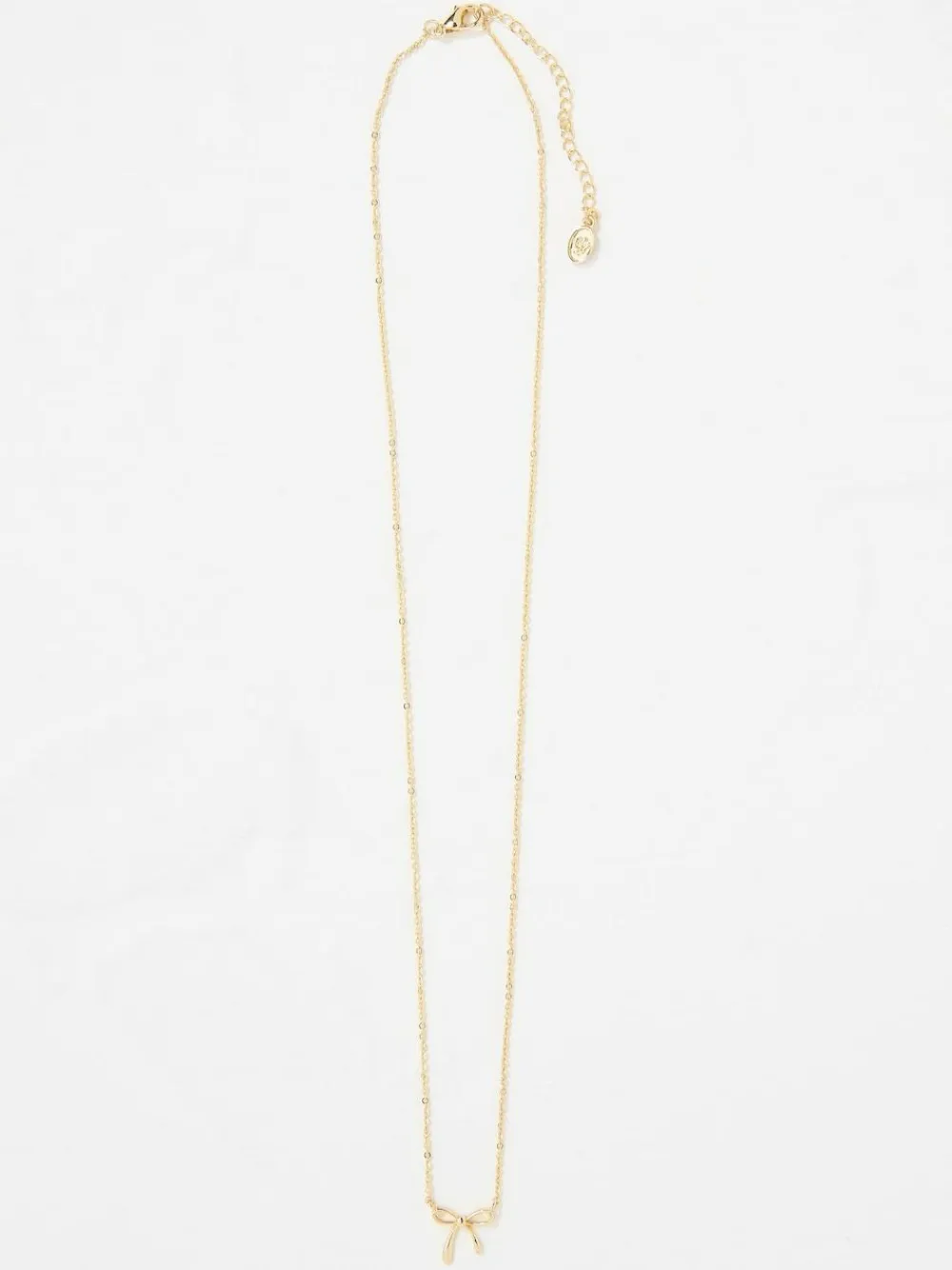 Online Fat Face FatFace Gold Tone Bow Pendant Necklace