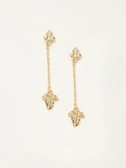 Fat Face FatFace Gold Tone Leaf Chain Earrings^Women Jewellery