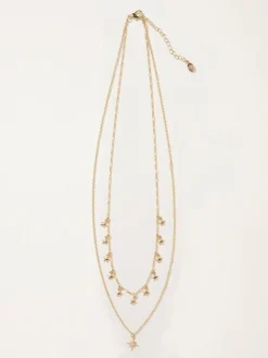 Hot Fat Face FatFace Gold Tone Star Layered Necklace