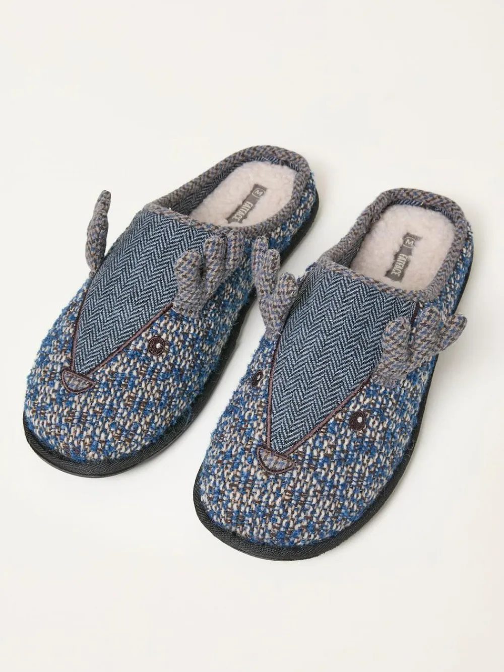 Clearance Fat Face FatFace Grey Spencer Stag Slipper