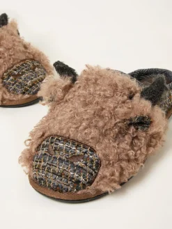 Fat Face FatFace Hamish Brown Cow Slipper