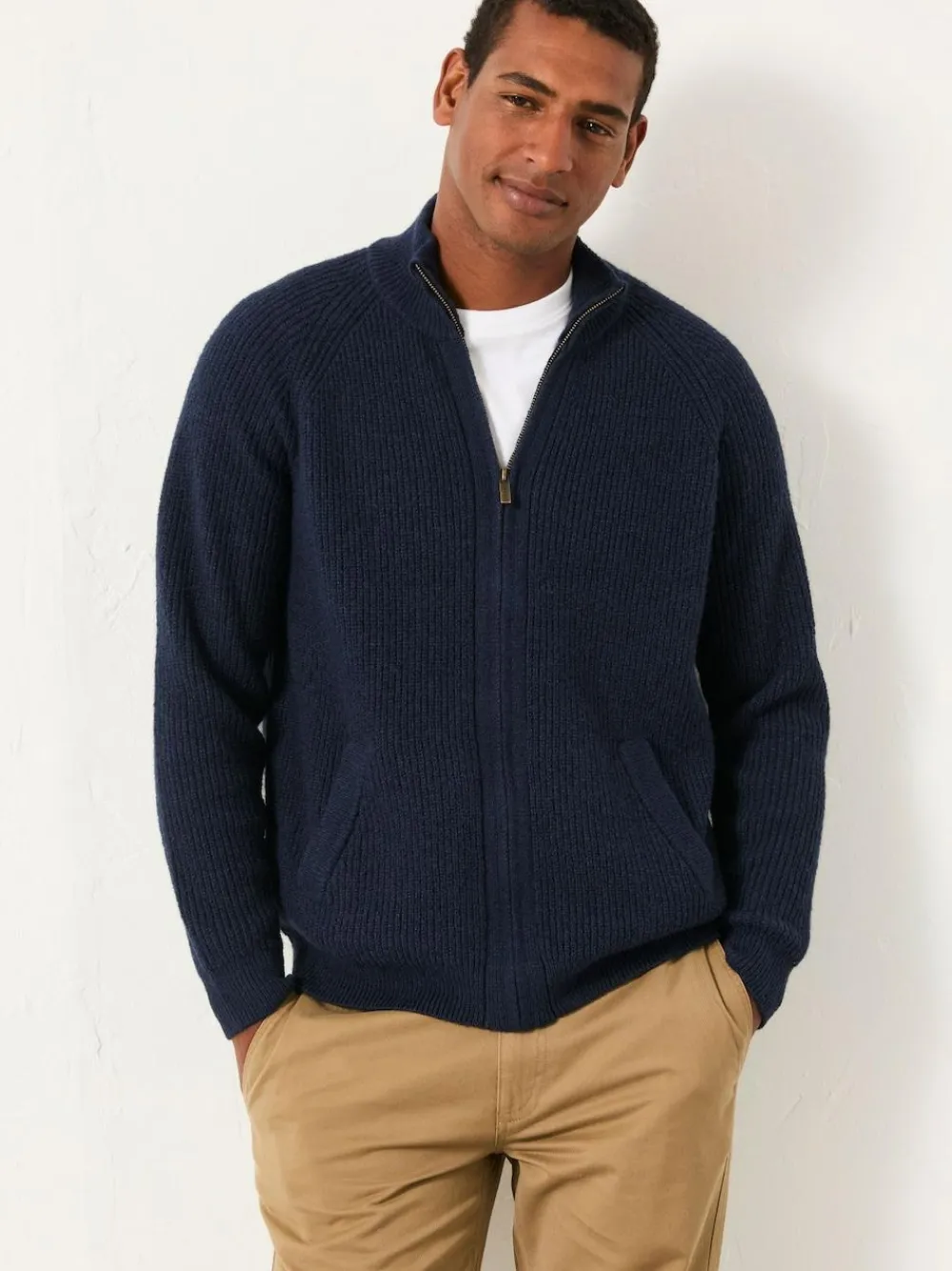 Clearance Fat Face FatFace Harwick Zip Through Bomber Navy