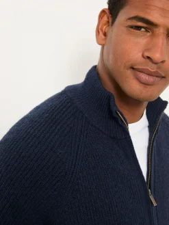 Clearance Fat Face FatFace Harwick Zip Through Bomber Navy