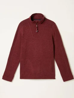 Best Fat Face FatFace Haxby Half Zip Sweat Claret