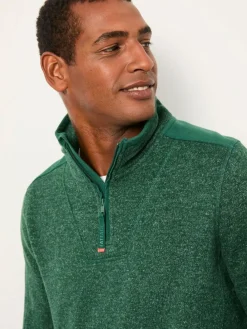 Clearance Fat Face FatFace Haxby Half Zip Sweat Emerald Green