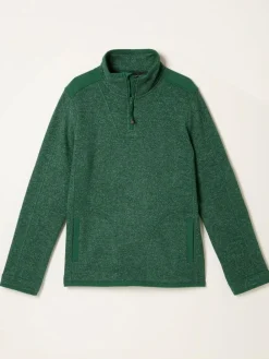 Clearance Fat Face FatFace Haxby Half Zip Sweat Emerald Green