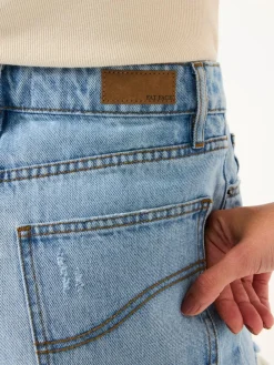 Discount Fat Face FatFace Holywell Light Blue Frayed Denim Shorts