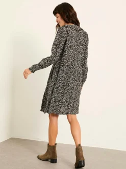 Fat Face FatFace Inez Black Mono Texture Dress^Women Dresses