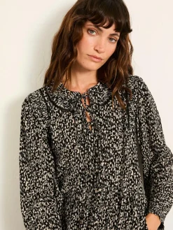 Fat Face FatFace Inez Black Mono Texture Dress^Women Dresses