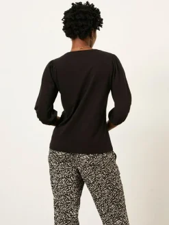 Clearance Fat Face FatFace Jenny Black Top