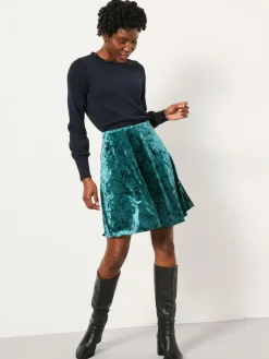 Hot Fat Face FatFace Jess Skirt Teal Blue Velvet
