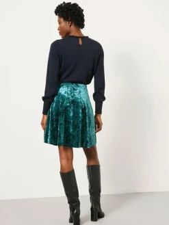 Hot Fat Face FatFace Jess Skirt Teal Blue Velvet