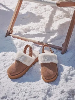 Fat Face FatFace Josie Tan Brown Back Strap Mule^Women Slippers