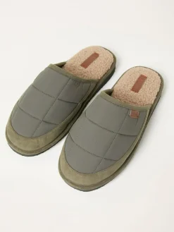 Sale Fat Face FatFace Khaki Green Quilted Mule Slipper