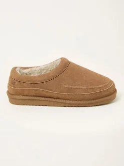Fat Face FatFace Lewis Tan Brown Suede Mule^ Slippers|Slippers