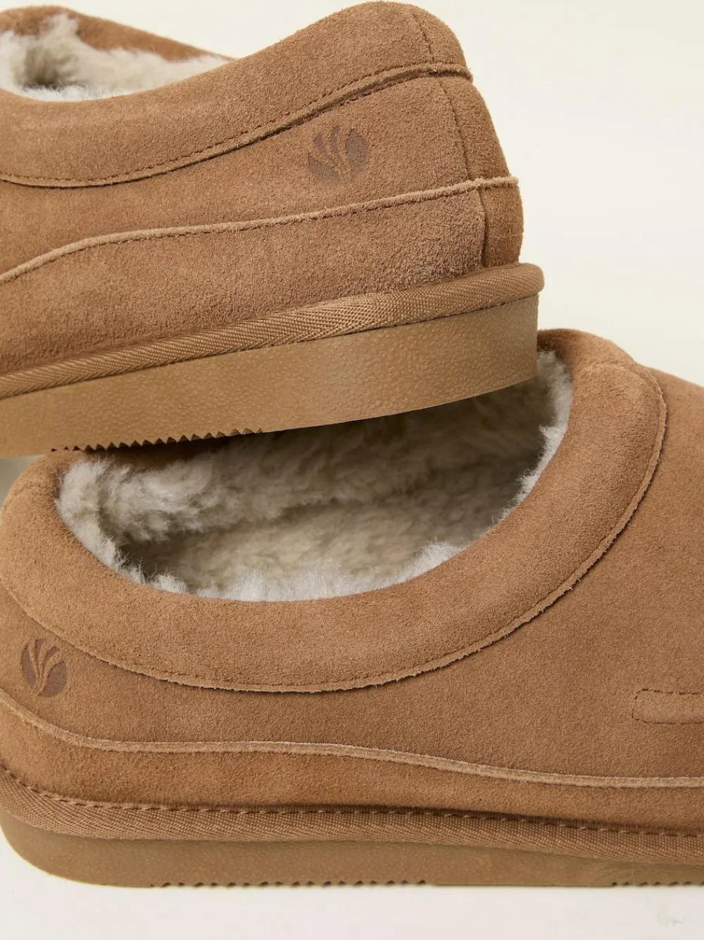 Fat Face FatFace Lewis Tan Brown Suede Mule^ Slippers|Slippers