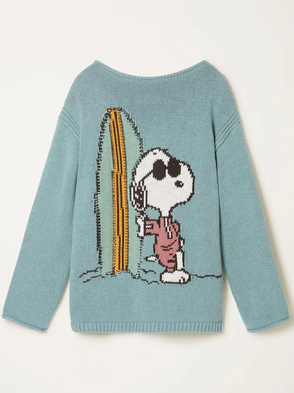 Discount Fat Face FatFace Light Blue Snoopy Knitted Jumper