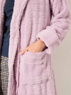 Online Fat Face FatFace Cosy Textured Dressing Gown Lilac Purple