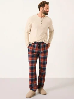 Best Fat Face FatFace Lomond Blue Check Open Hem Pyjama Bottoms