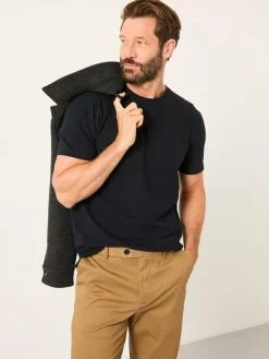 Discount Fat Face FatFace Lulworth Black Short Sleeve T-Shirt