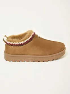 Outlet Fat Face FatFace Lyra Mule Slipper Tan Brown