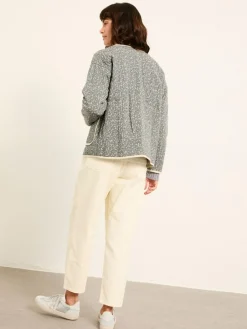 Best Fat Face FatFace Milly Blue Ditsy Quilted Jacket