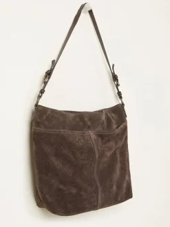 Fat Face FatFace Molly Chocolate Brown Suede Shoulder Bag^Women Bags