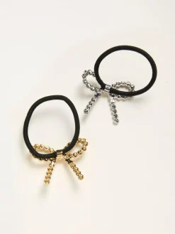 Fat Face FatFace Multi 2 Pack Metal Bow Hair Ties