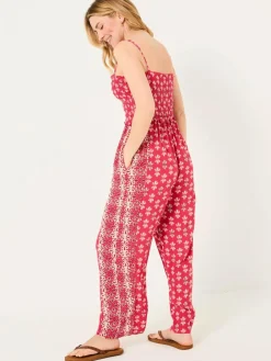 Online Fat Face FatFace Natalie Jumpsuit Dark Pink Earth Geo