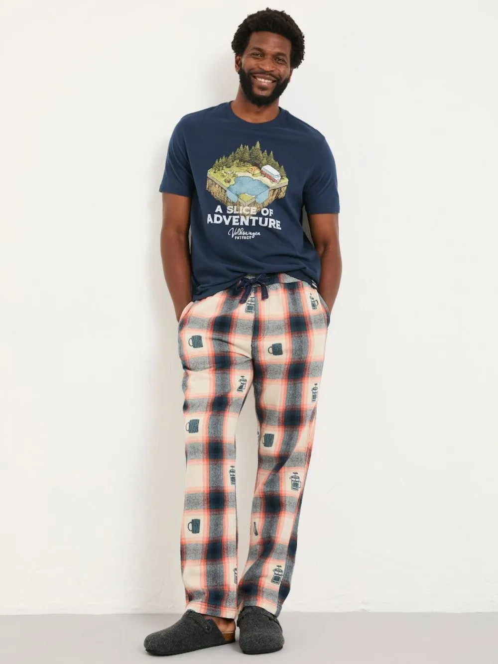 Clearance Fat Face FatFace Natural Coffee Jacquard Pyjama Bottoms