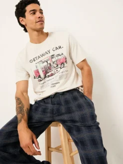 Hot Fat Face FatFace Graphic T-Shirt Natural VW Getaway Car