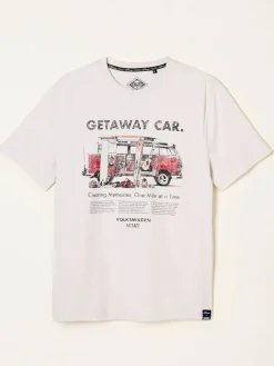 Hot Fat Face FatFace Graphic T-Shirt Natural VW Getaway Car