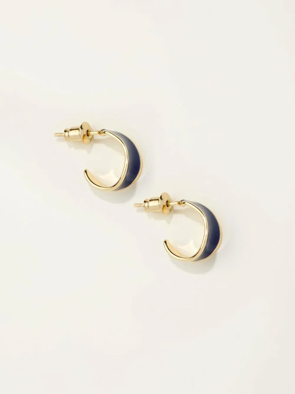 Fat Face FatFace Navy Blue Enamel Huggie Earrings