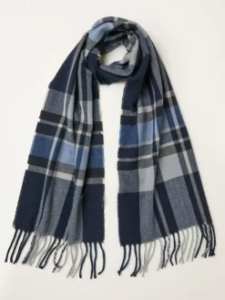 Fat Face FatFace Navy Check Scarf
