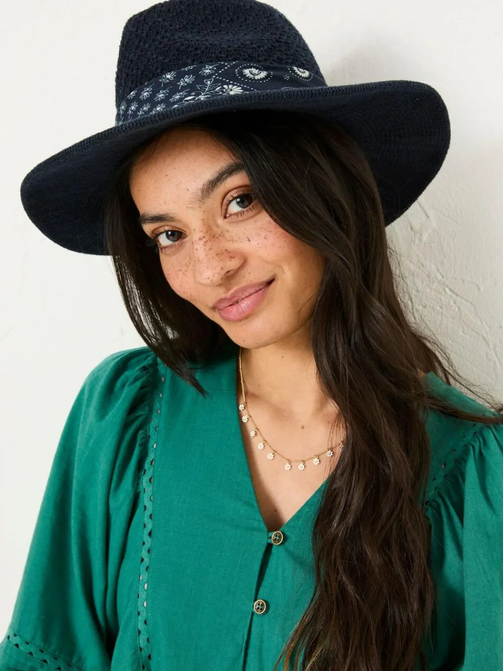 New Fat Face FatFace Navy Fedora Hat