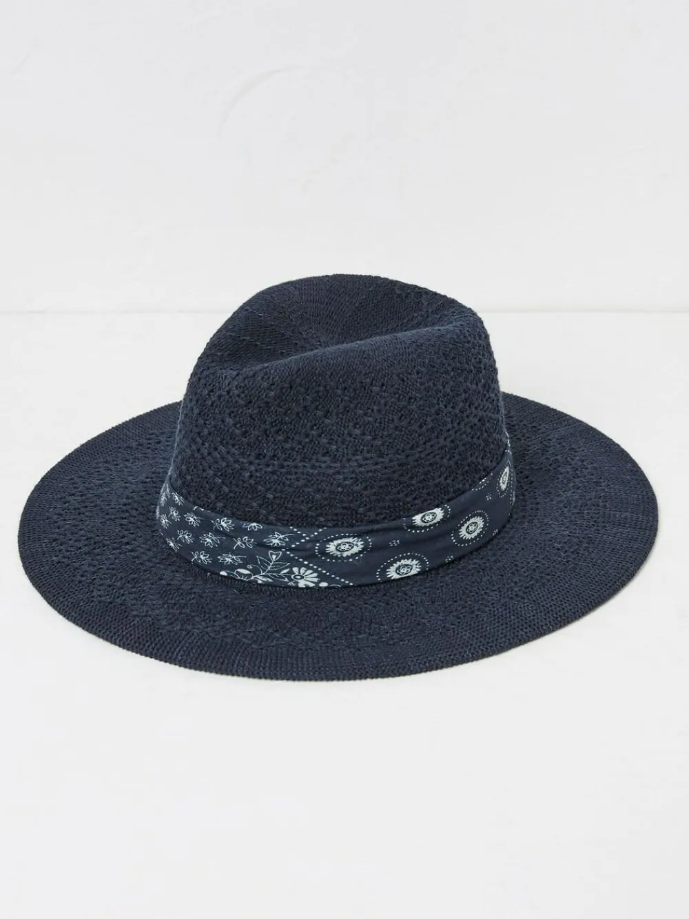 New Fat Face FatFace Navy Fedora Hat