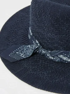 New Fat Face FatFace Navy Fedora Hat