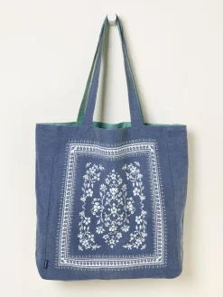 Fat Face FatFace Navy Floral Reversible Tote Bag^Women Bags