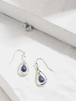 Fat Face FatFace Navy Tear Drop Earrings