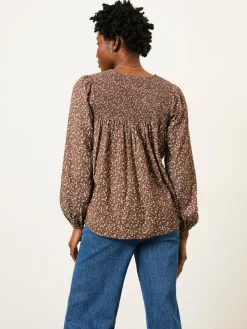 Best Fat Face FatFace Nessie Blouse Brown Ditsy