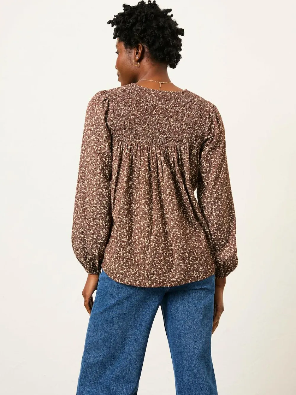Best Fat Face FatFace Nessie Blouse Brown Ditsy