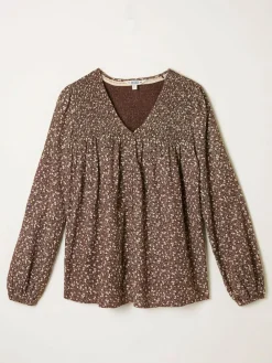 Best Fat Face FatFace Nessie Blouse Brown Ditsy