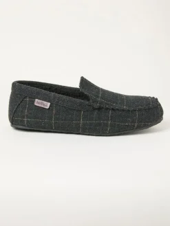 Fat Face FatFace Noah Green Check Moccasin^ Slippers|Slippers
