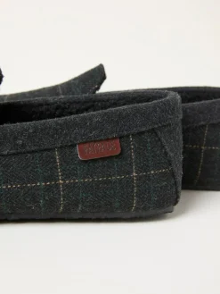 Fat Face FatFace Noah Green Check Moccasin^ Slippers|Slippers