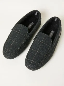 Fat Face FatFace Noah Green Check Moccasin^ Slippers|Slippers